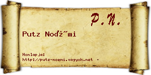 Putz Noémi névjegykártya