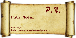 Putz Noémi névjegykártya